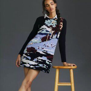Anthropologie Maeve Scenic Mini Sweater Dress - Size M - MSRP $168